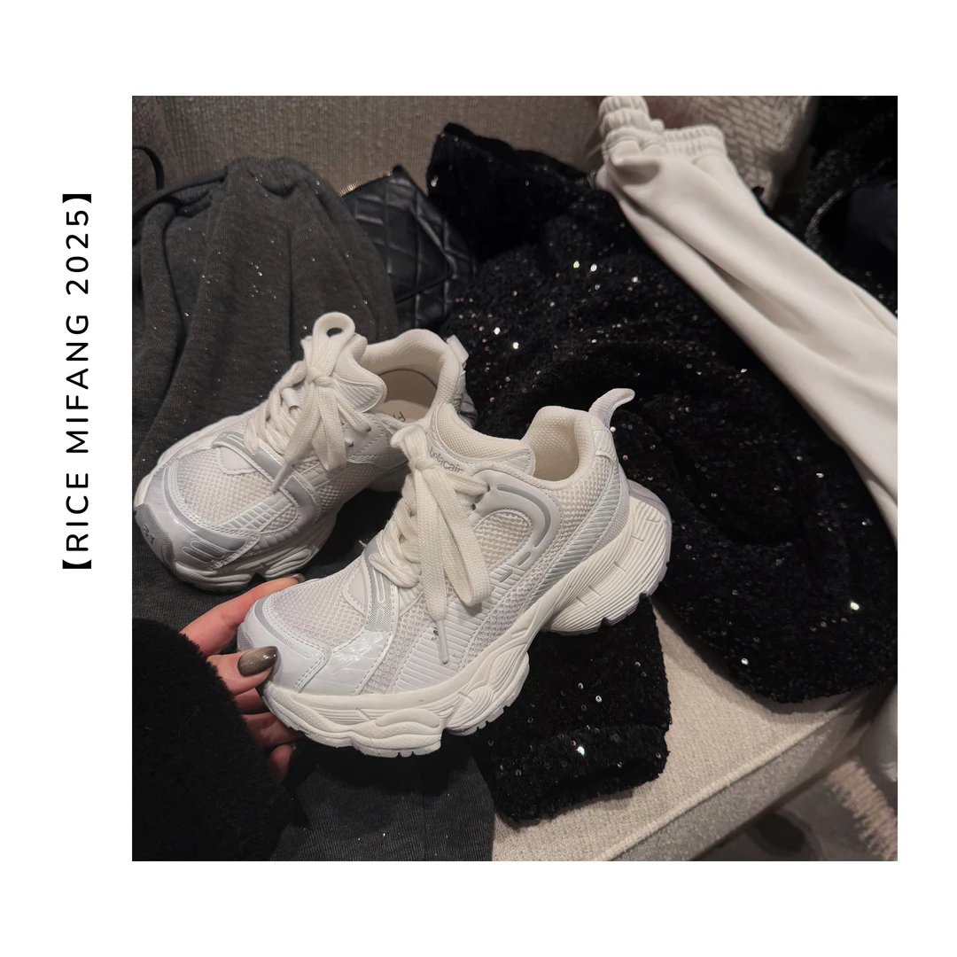 自留新年老爹 私模定制款老爹鞋  白色做旧RICE MIFANG 27-37码