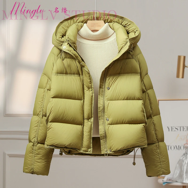 高品质羽绒服女短款2025新款冬季连帽高端宽松小个子羽绒服外套