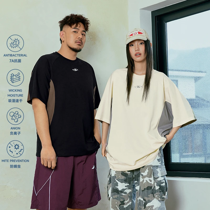 NMAX大码潮牌男装25年夏7A抗菌速干立体印花宽松短袖T恤FNT026