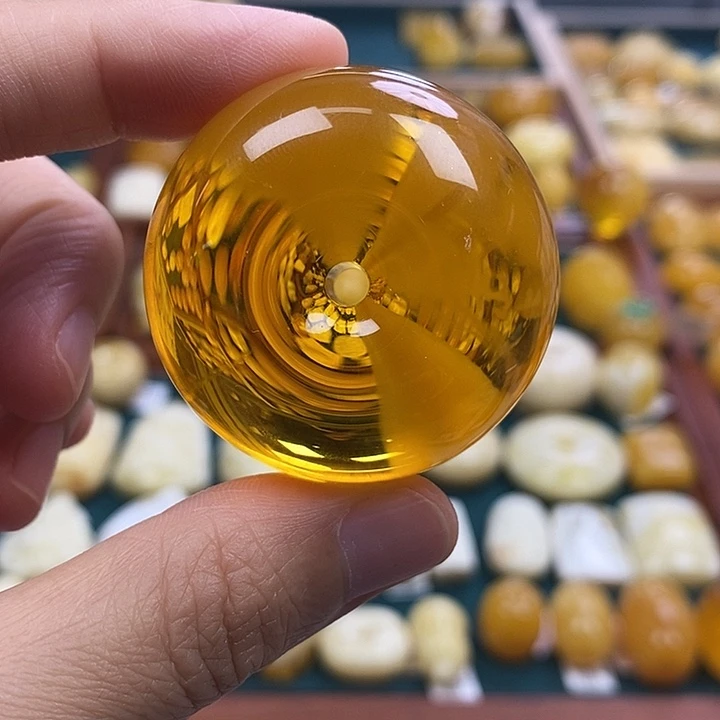 琥珀未镶嵌珠宝奇石蜜糖金绞蜜平安扣