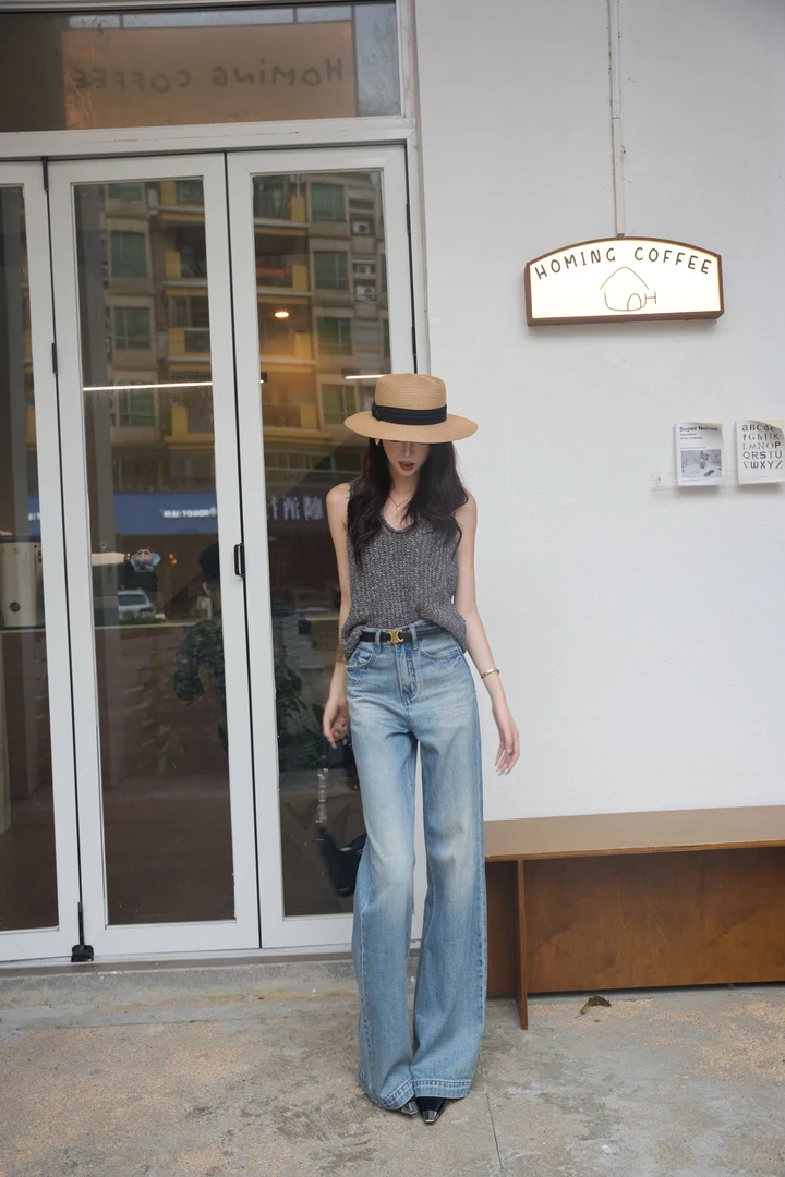 【冰月蓝】梨形天菜裤2025夏季薄款高腰牛仔裤女款爆款2025新款