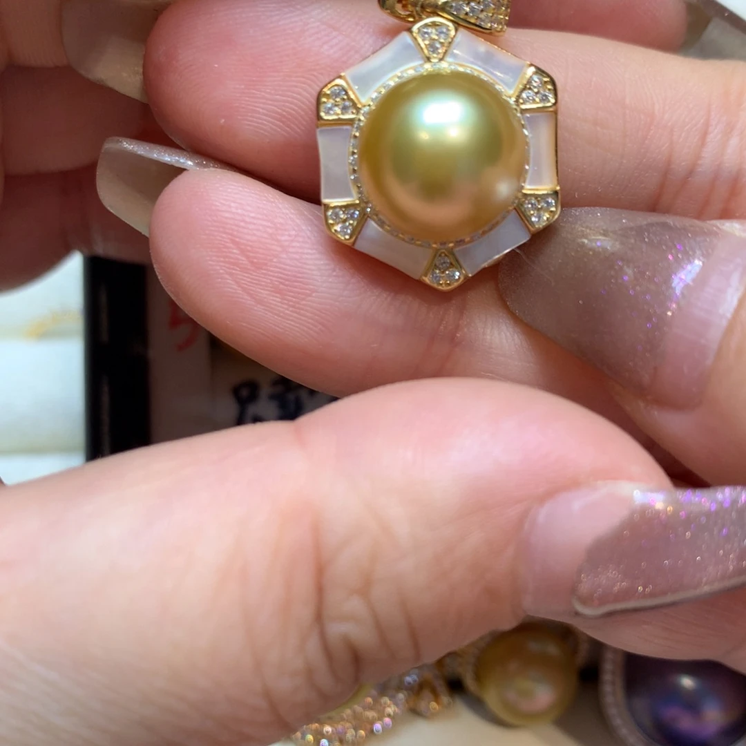 海水珍珠银S925镶嵌颈饰