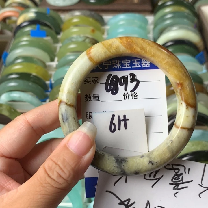 未镶嵌蛇纹石玉手镯6893