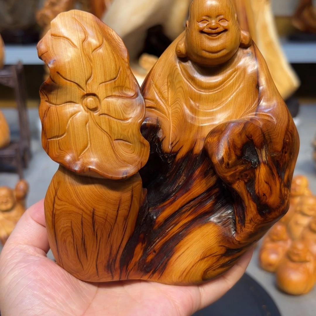 木太行崖柏弥勒佛