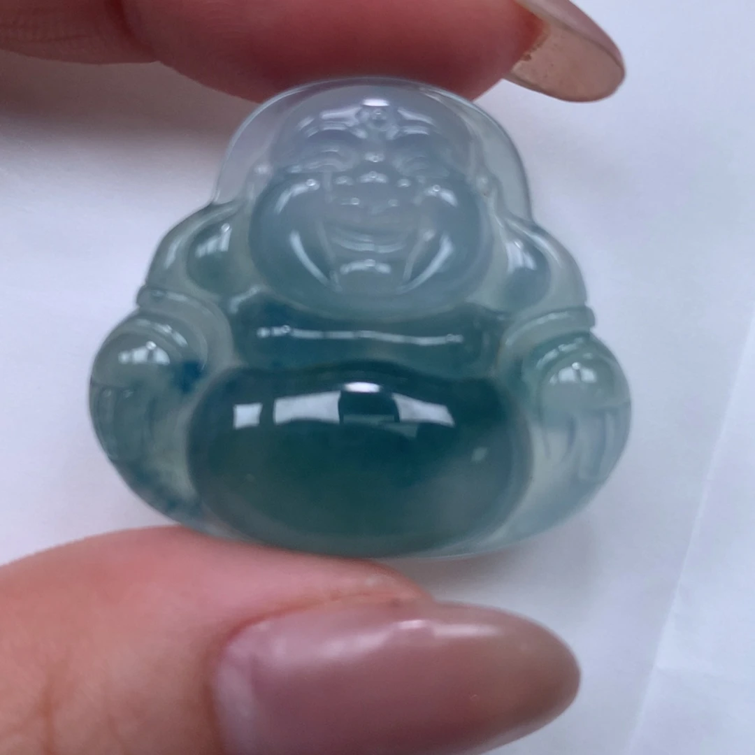 翡翠未镶嵌颈饰蓝水佛公