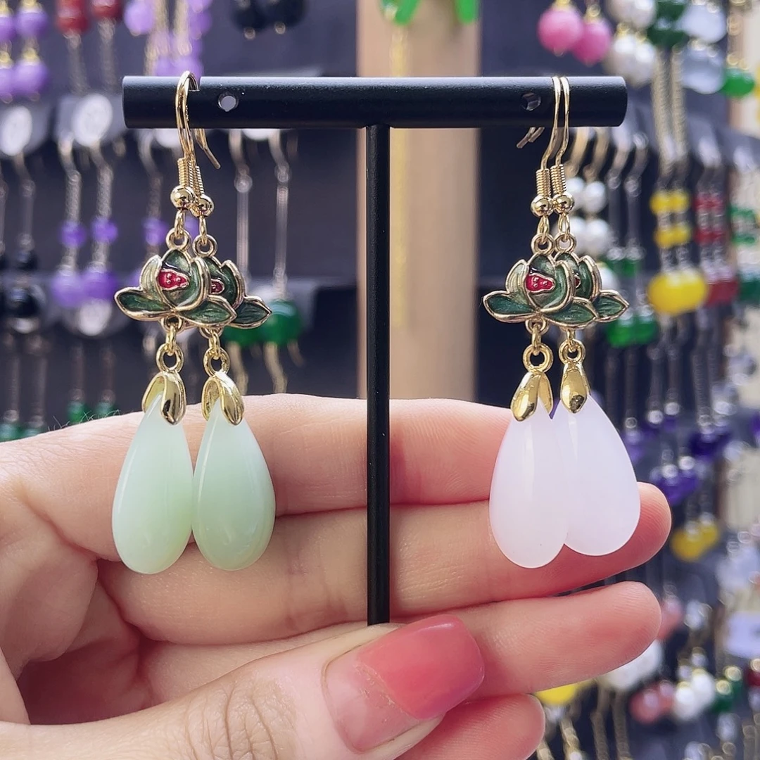 玛瑙/玉髓未镶嵌耳坠2对