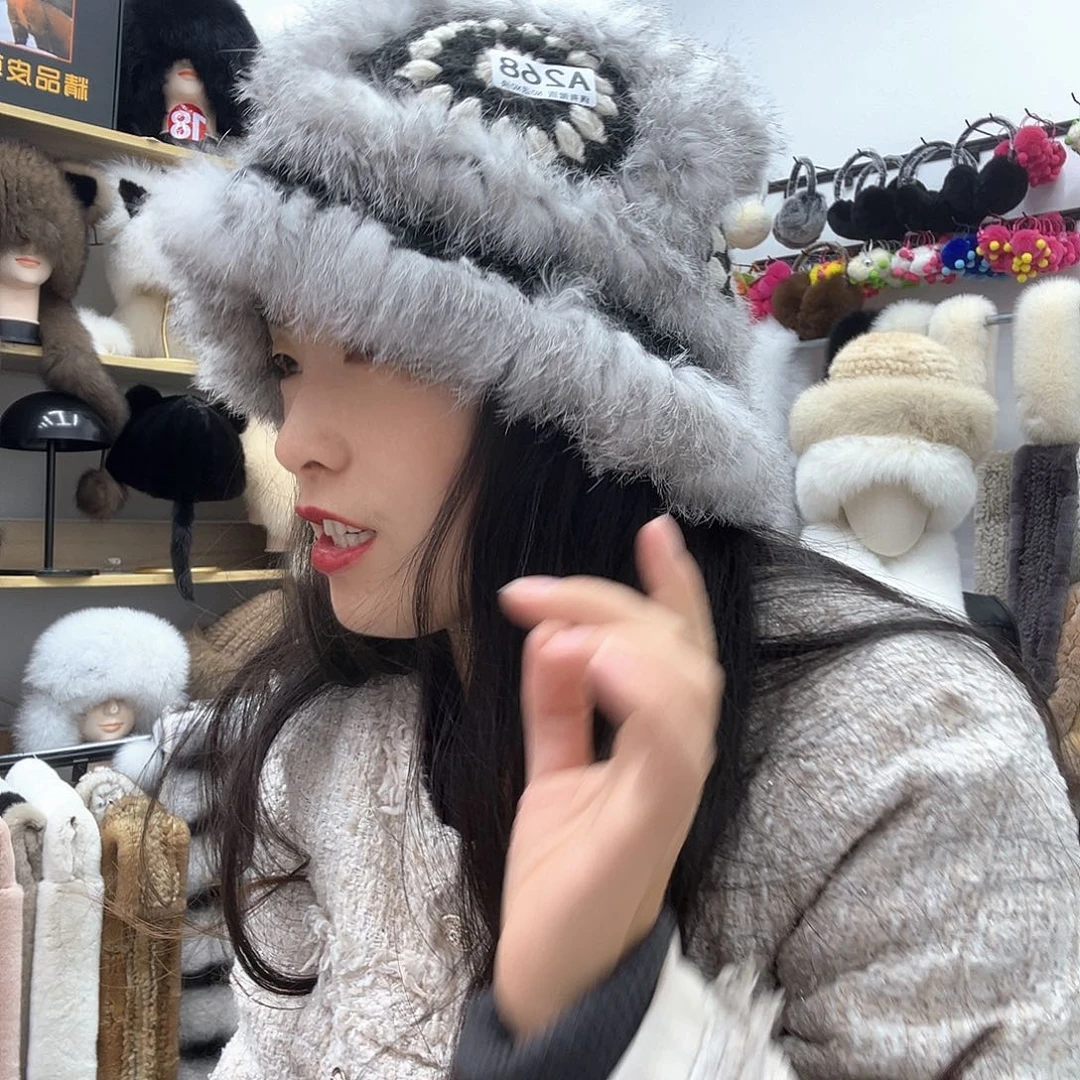 兔皮268灰色醒师帽不退换换