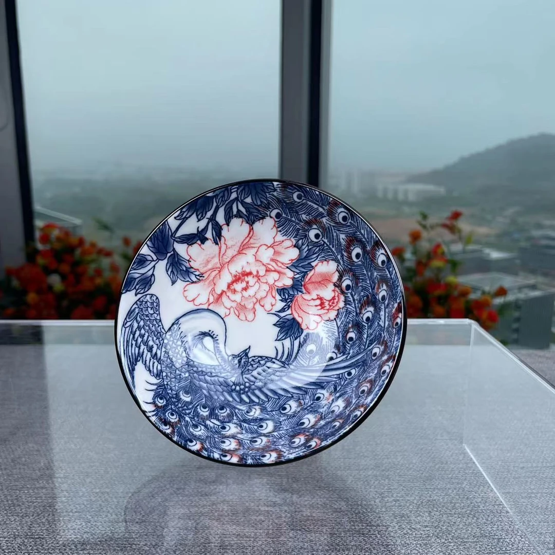 【邮政甄选】青瓷高端孔雀果盘@597(lf)