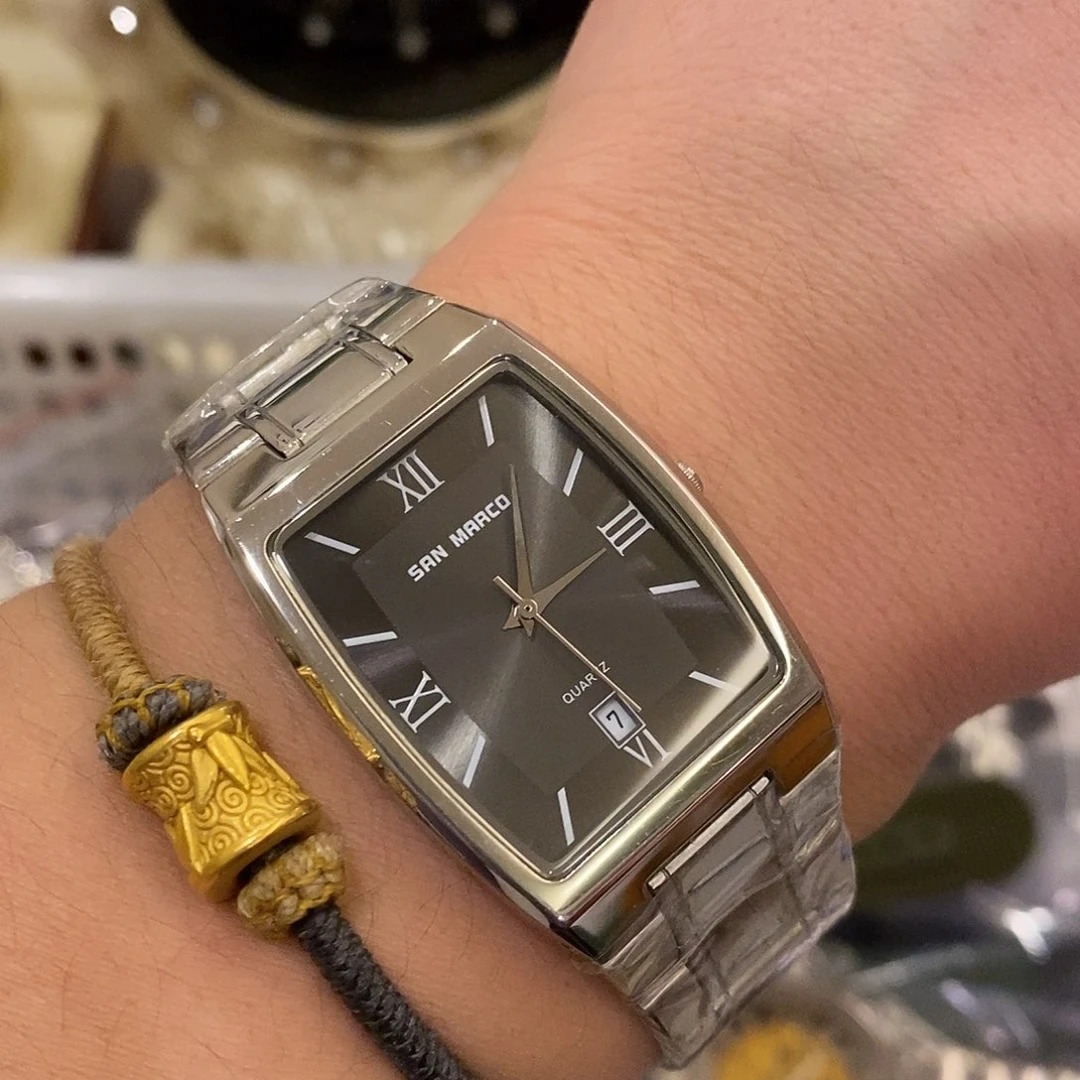 精钢意大利圣玛可方盘腕表