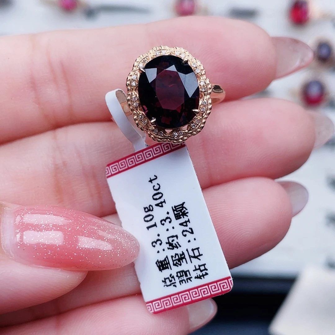 戒指碧玺18K金镶嵌