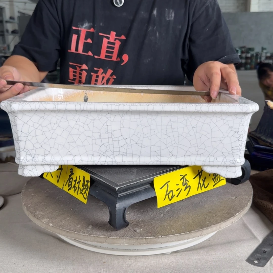 。一风堂石湾花盆 釉色微瑕 内35*25*9