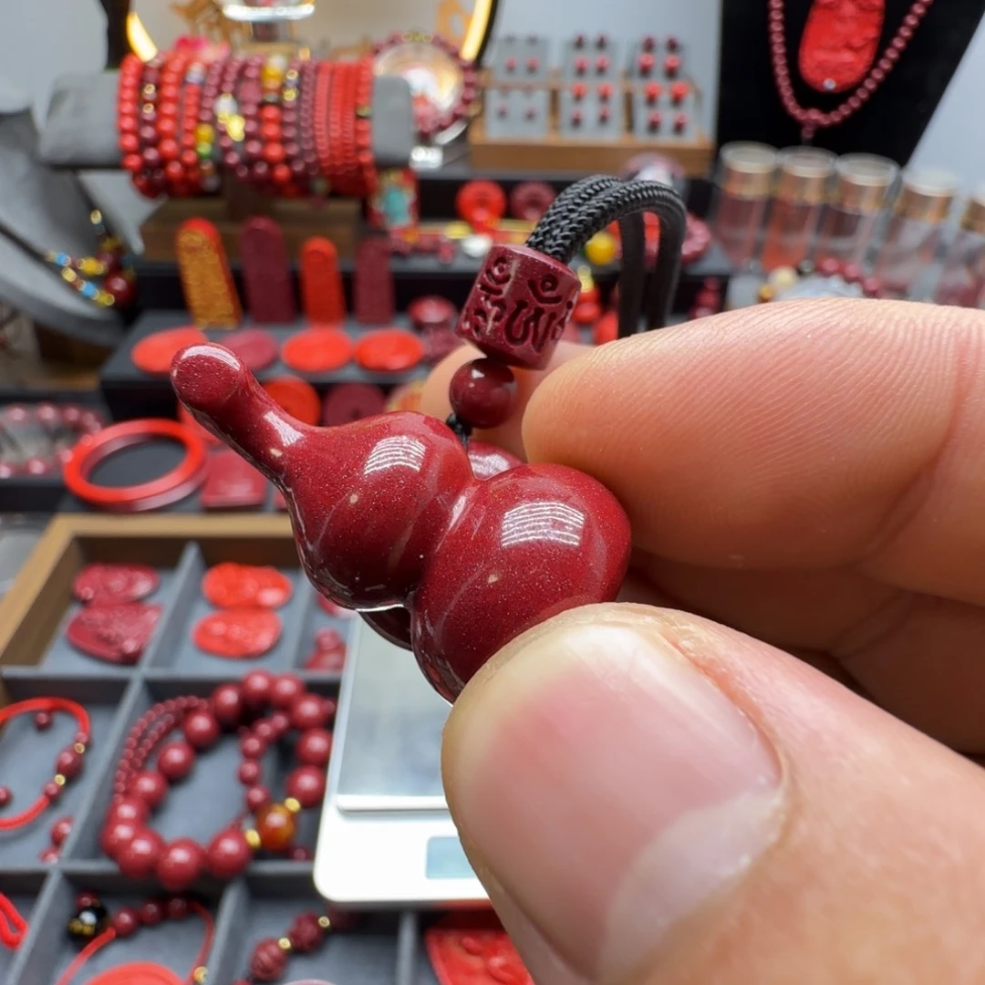 北**念保真高含量紫金砂葫芦六字吊坠