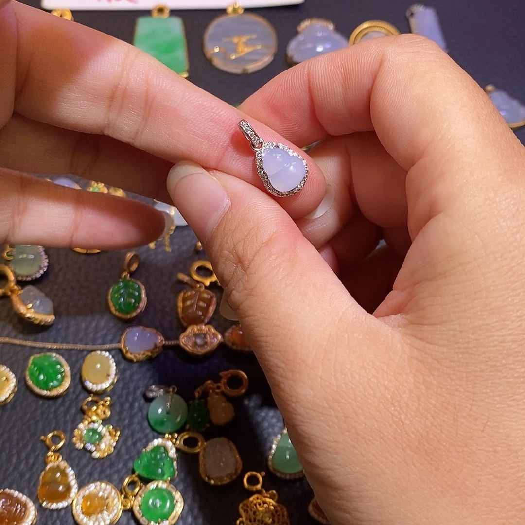 翡翠银S925镶嵌颈饰