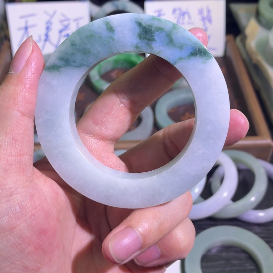 定制翡翠未镶嵌天然纹理随机，追求完美者慎拍