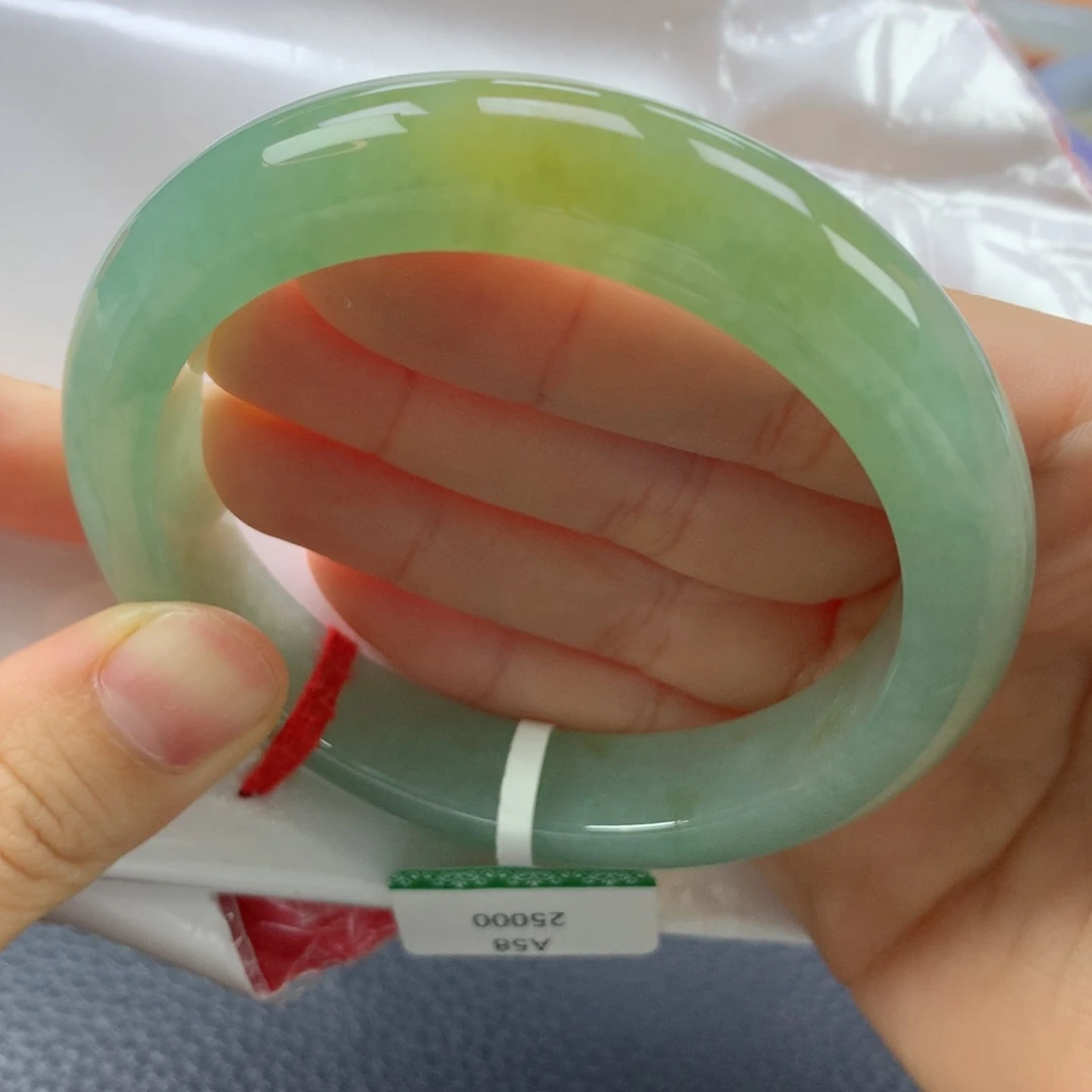 翡翠手镯未镶嵌缅甸天然翡翠A货58正