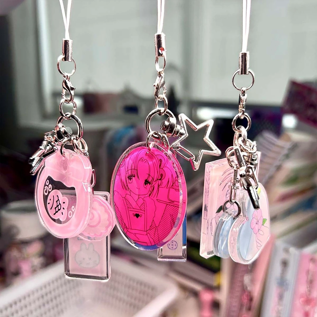 「滴胶挂件」配饰手机小挂饰钥匙扣手账本挂链亚克力哇卡哇卡原创