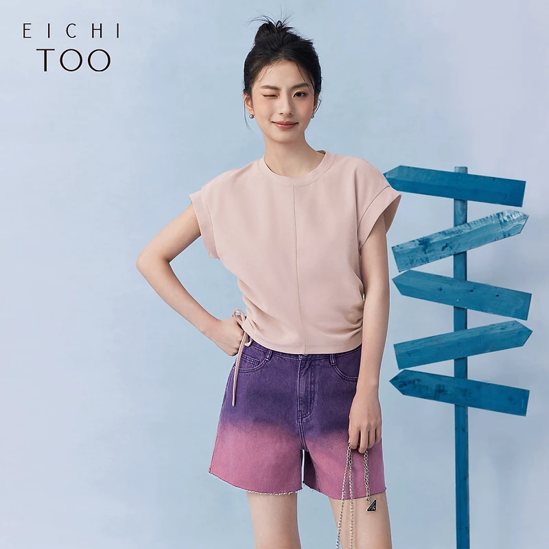 A爱居兔女装夏季新款时尚设计感蝙蝠袖短袖T恤ENTBJ2P063A