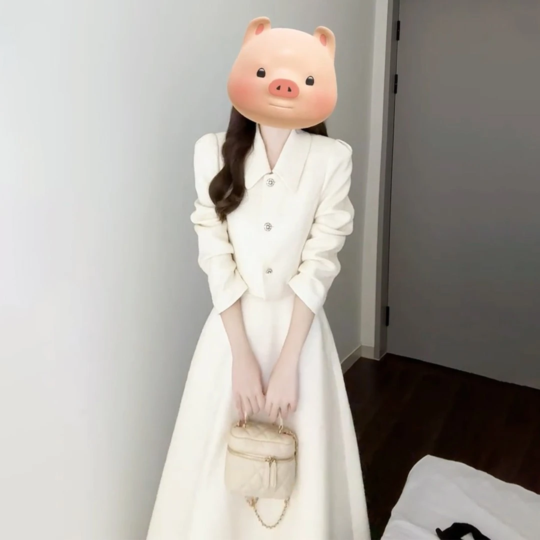 白色西装半身连衣裙子女2025早秋新款富家千金高级感穿搭两件套装