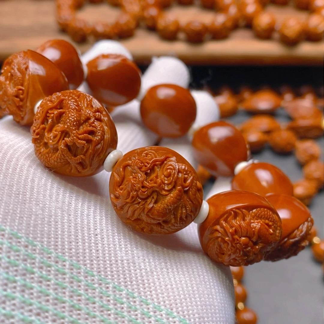 手串/手链橄榄核许忠英2.1梅林铁核，龙凤呈祥