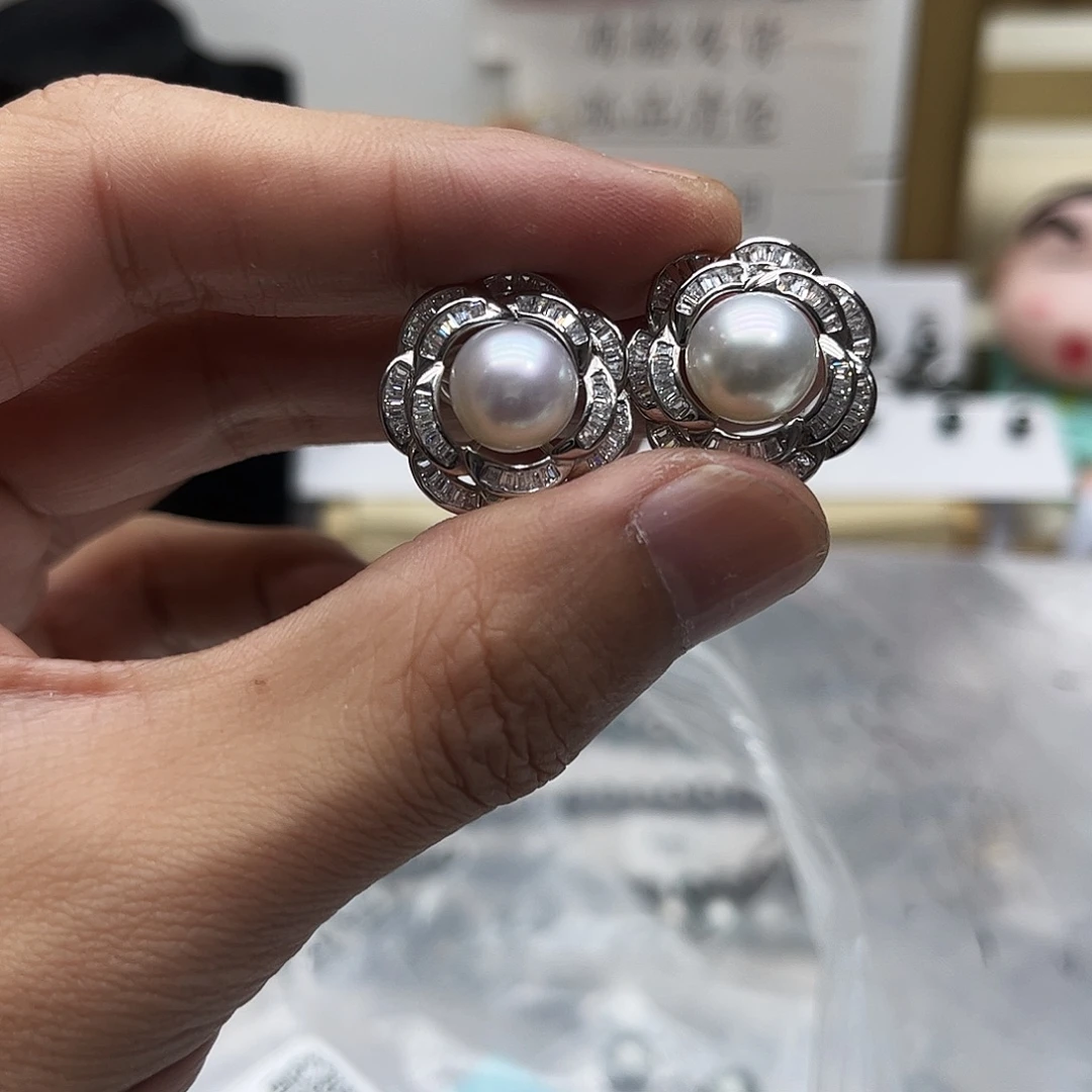 海水珍珠耳饰未镶嵌