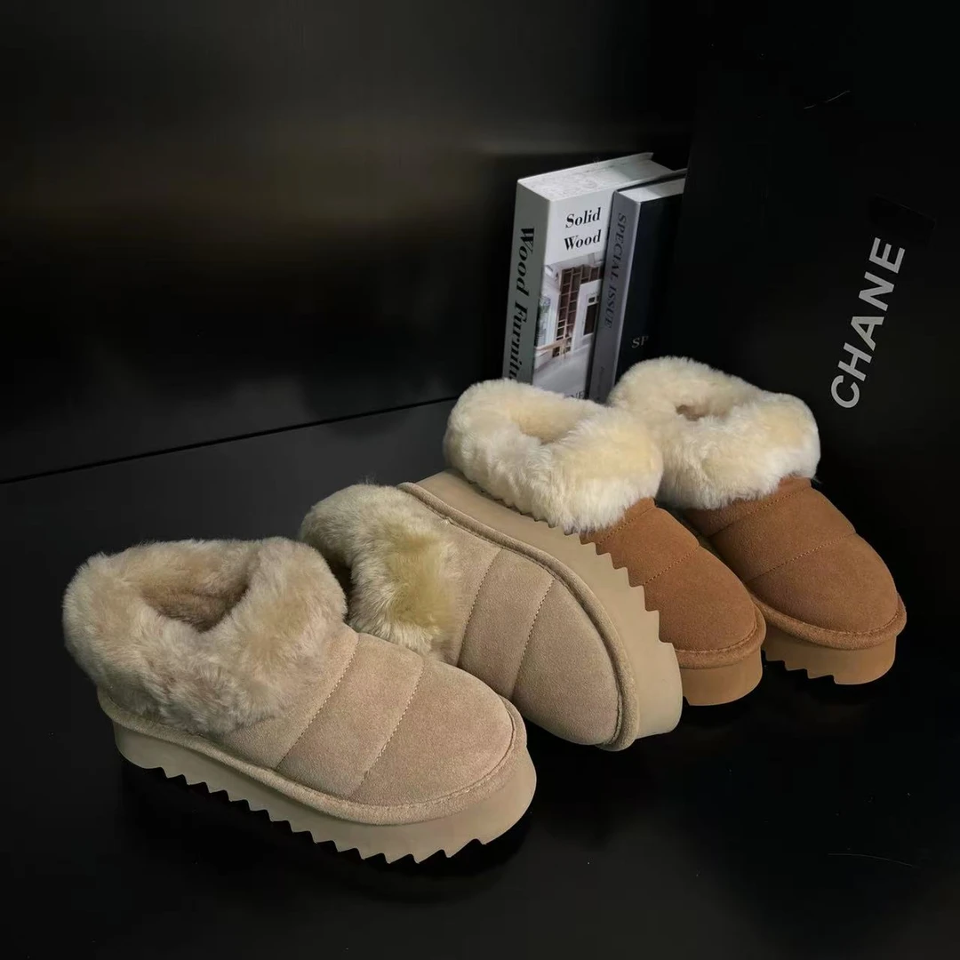 【奶油雪融】女鞋2025冬季新款时尚复古加绒加厚一脚蹬2652