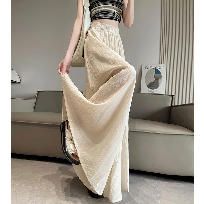 冰丝休闲阔腿裙裤女夏季薄款高腰显瘦宽松垂感大裤脚拖地山本裤裙
