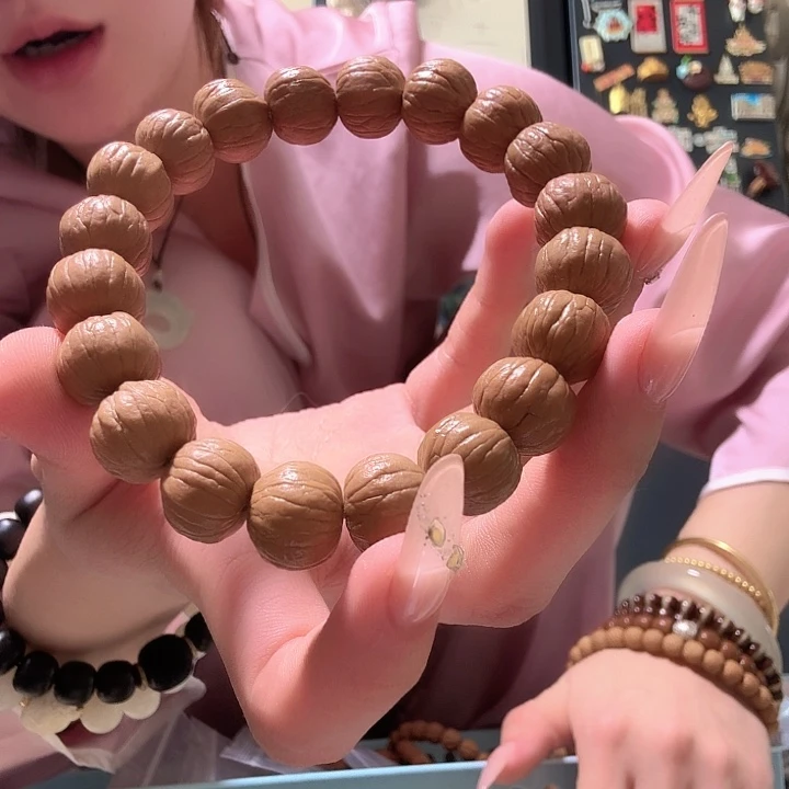 手串猴头核桃13mm原皮原色