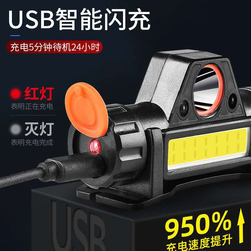LED头灯超亮户外充电头戴灯强光手电筒磁铁夜钓灯户外高亮照明灯