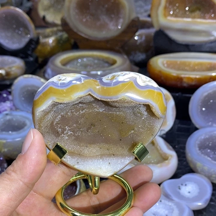 未镶嵌珠宝半成品水晶金软爱心