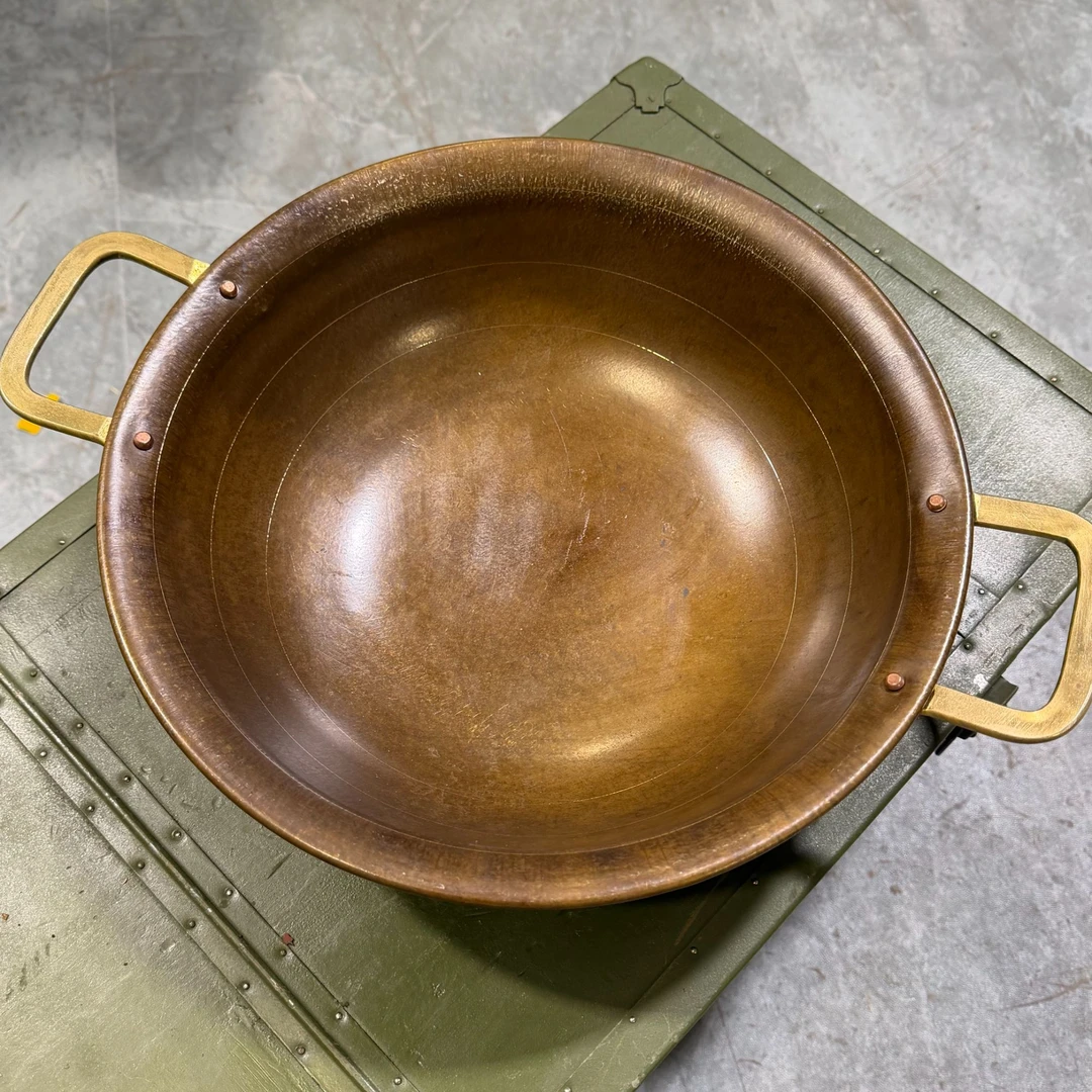 库存深铜色纯铜锅火锅子32公分（2斤）