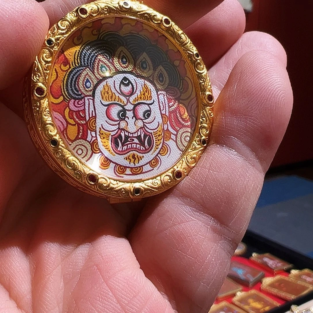 吊坠热贡手绘不动明王