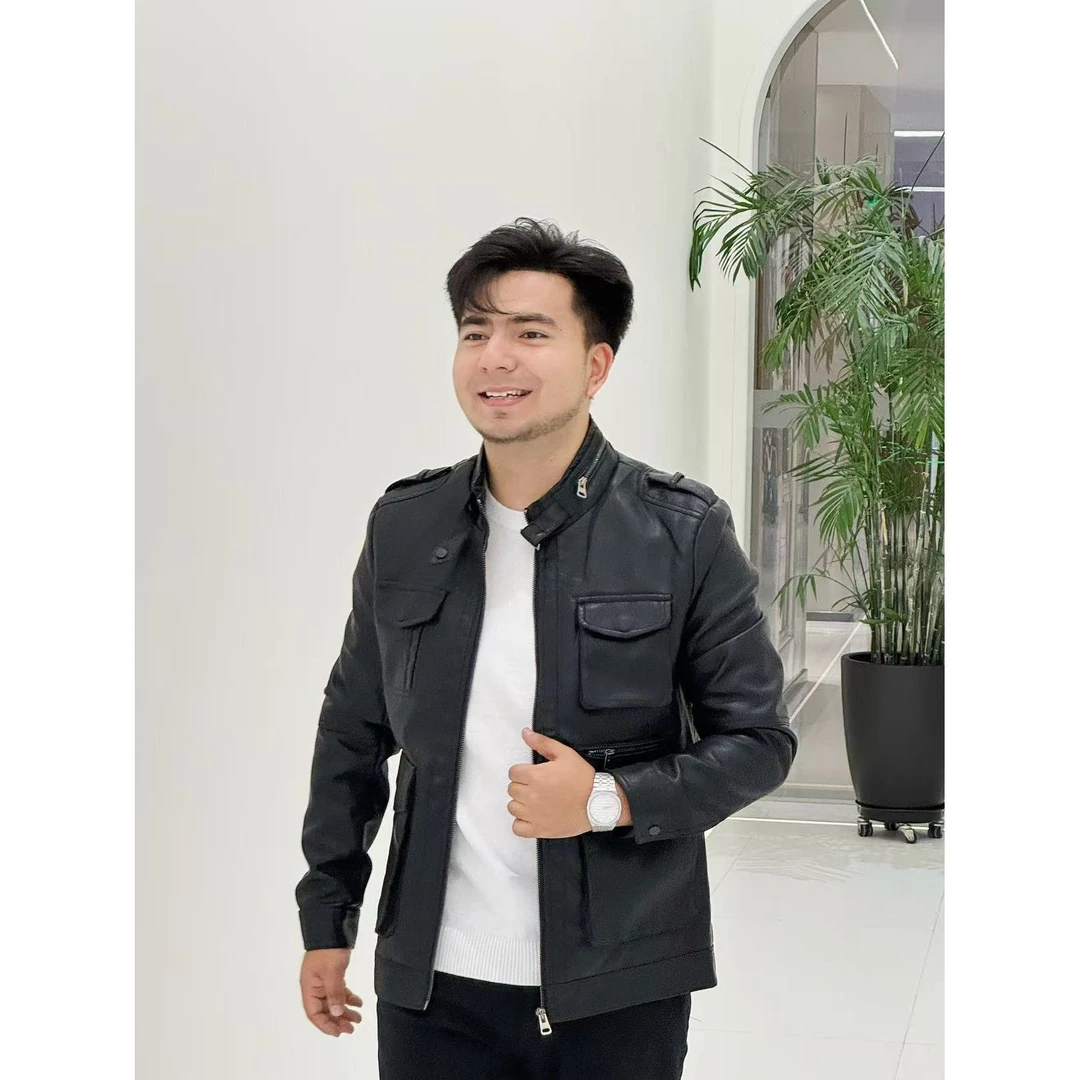 爆款旧夹克翻领机车服男士美式复古休闲皮衣9877