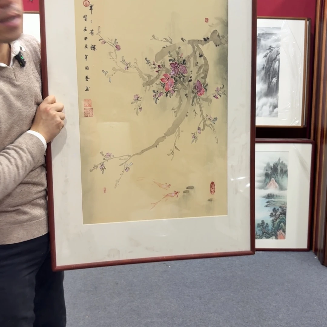 国画带框绘画90/60尺寸