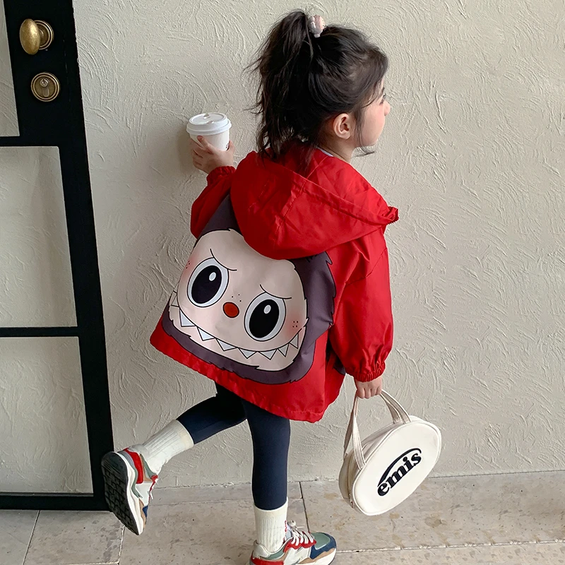 拉布布女童外套2025春秋新款女宝早秋连帽上衣洋气秋装儿童冲锋衣