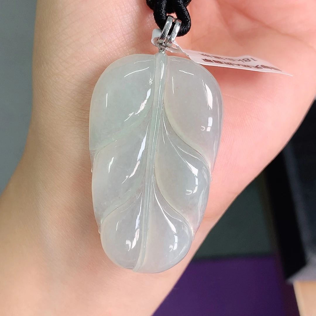 颈饰18K金镶嵌翡翠49-29-5.3