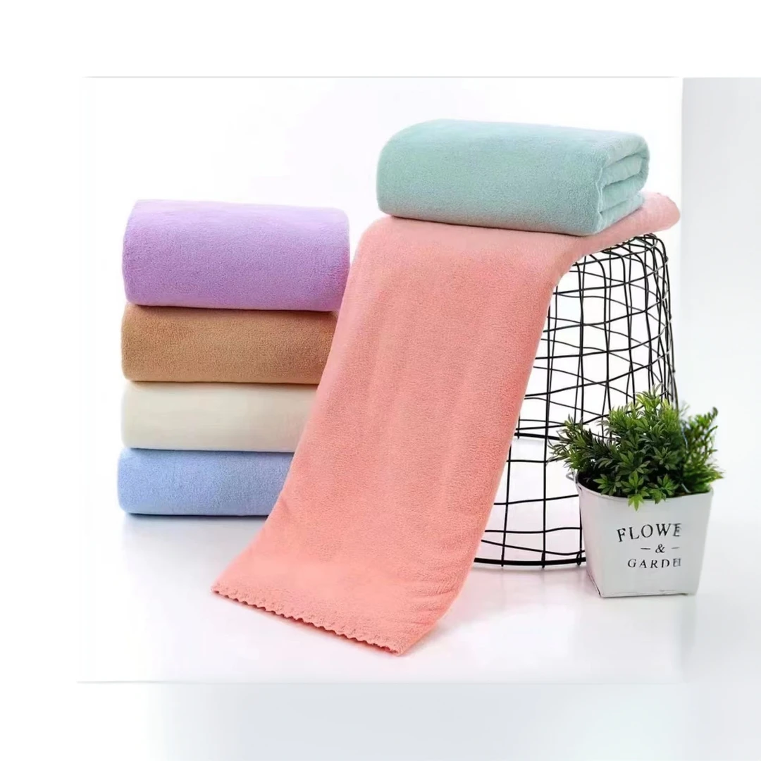 珊瑚绒毛巾家用柔软吸水成人赠高端洗发水颜色随机酒店