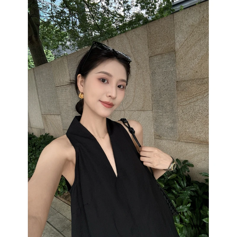 饭饭FANN COLLECTION 心动 天丝亚麻度假风无袖背心FANNA221