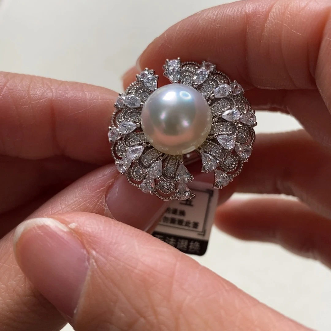 海水珍珠戒指银S925镶嵌