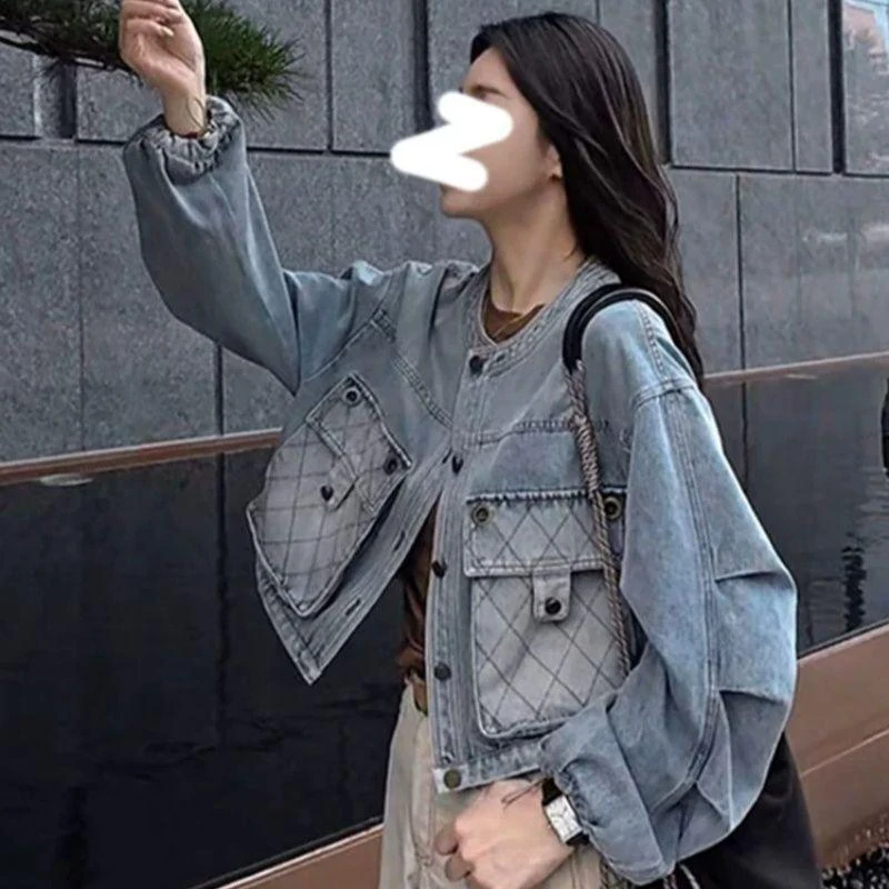 时尚宽松牛仔外套女短款2025春秋季新款韩版高级感做旧休闲上衣潮