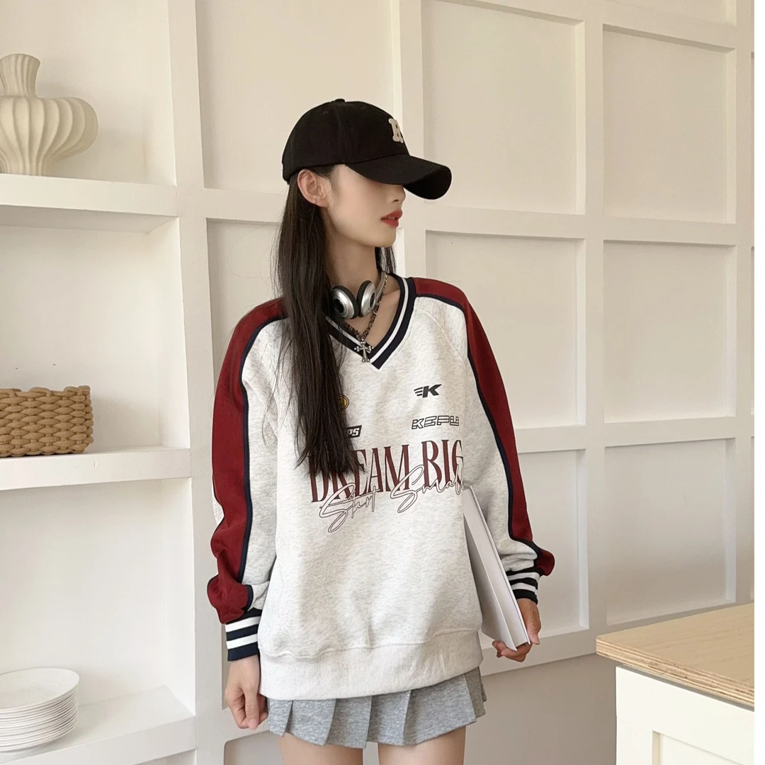 时尚长袖初秋穿搭学院风女卫衣情侣秋季女韩版学院风