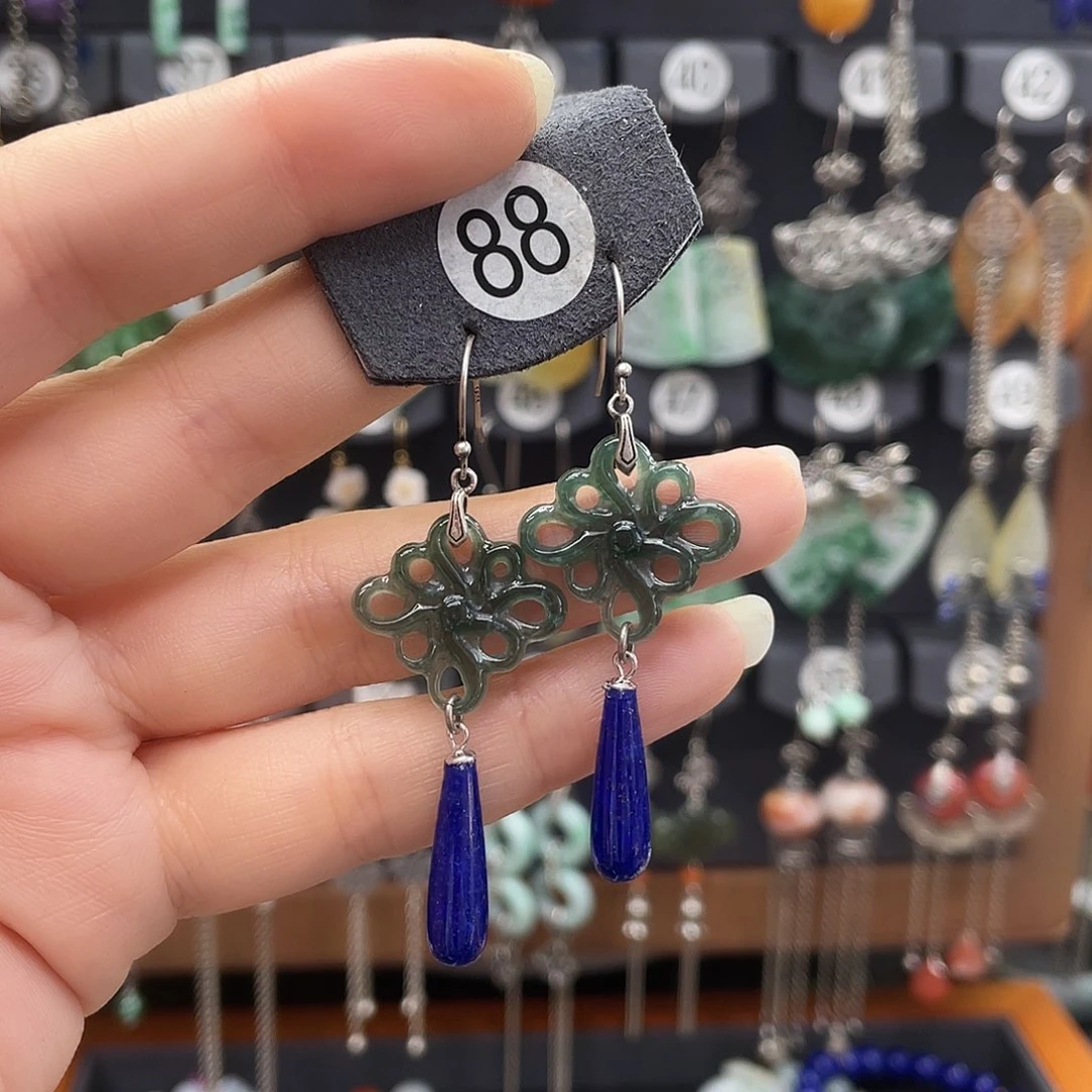 翡翠耳饰银S925镶嵌?****子262ghjhhh