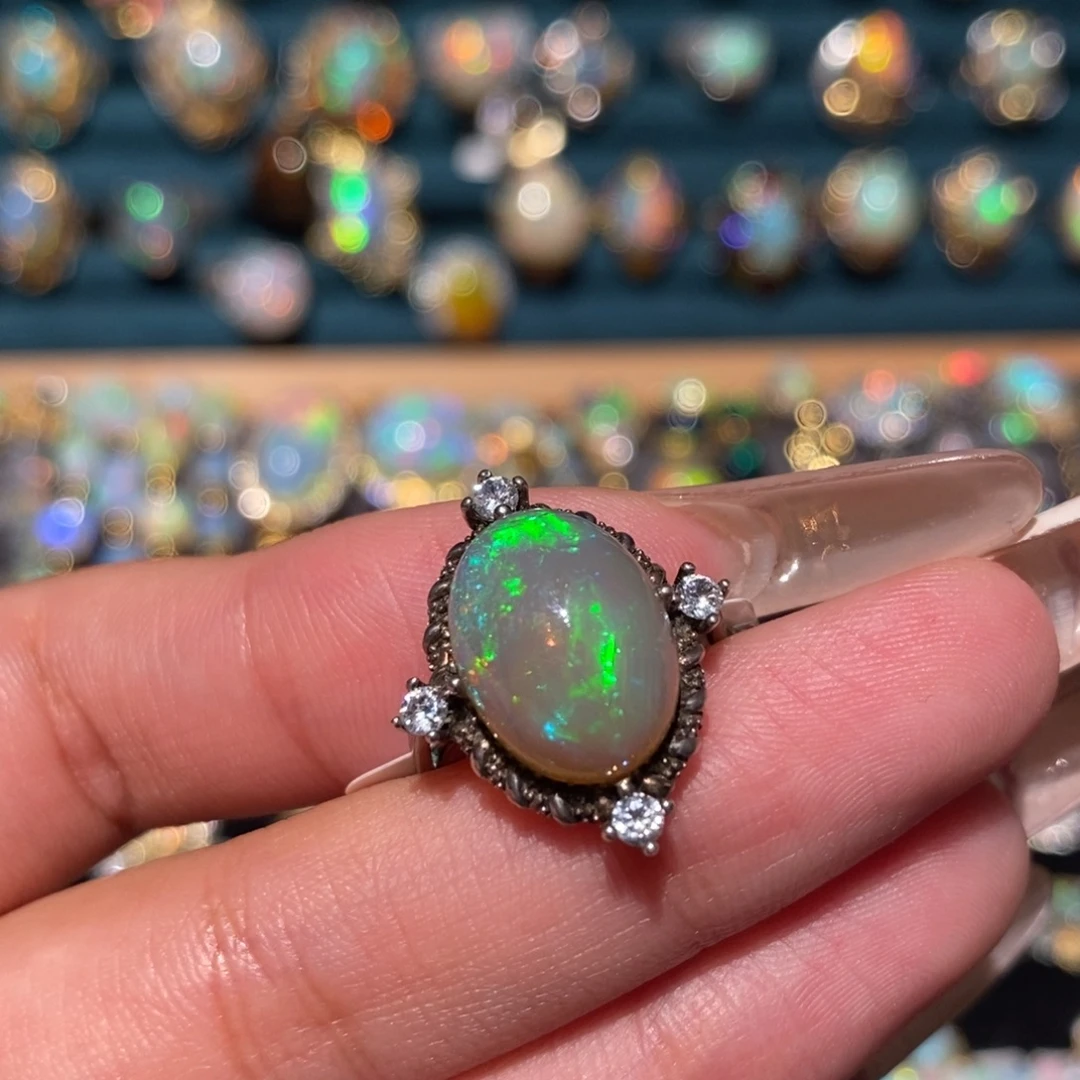 欧泊银S925镶嵌戒指