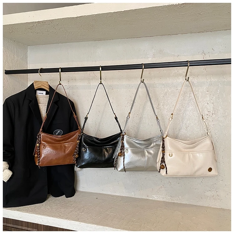 表姐优选 2025新款复古风托特包韩系百搭大容量通勤斜挎包流浪包