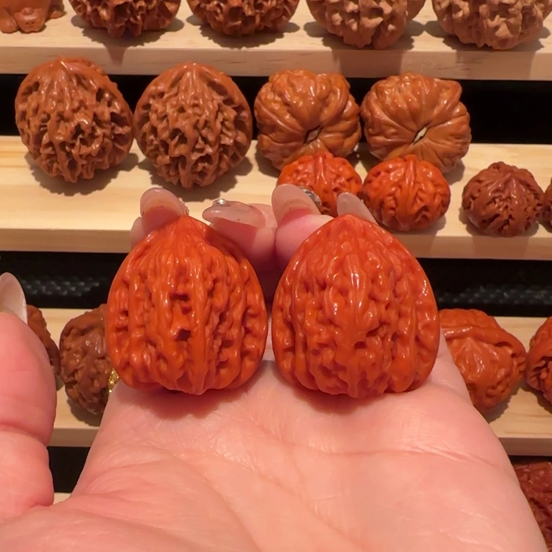 文玩核桃吊坠玉化迷你粗筋30精品2439