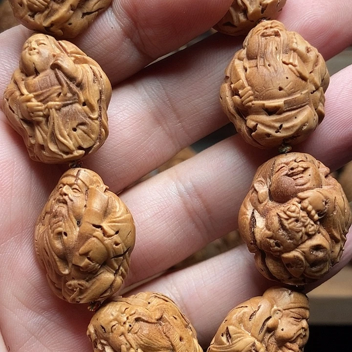 桃核整身八仙祝寿