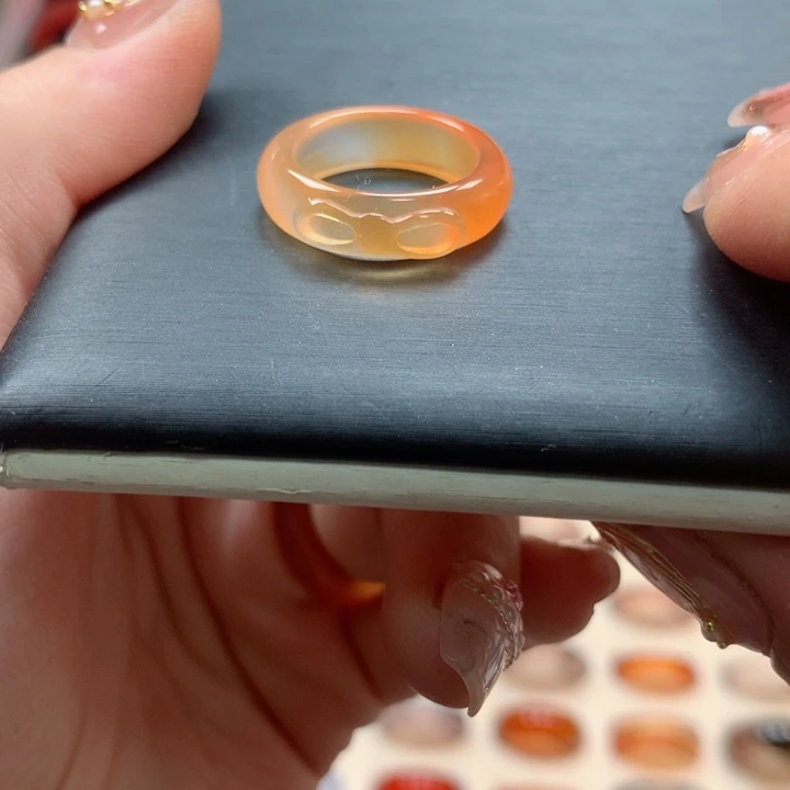 玛瑙/玉髓戒指未镶嵌旯*