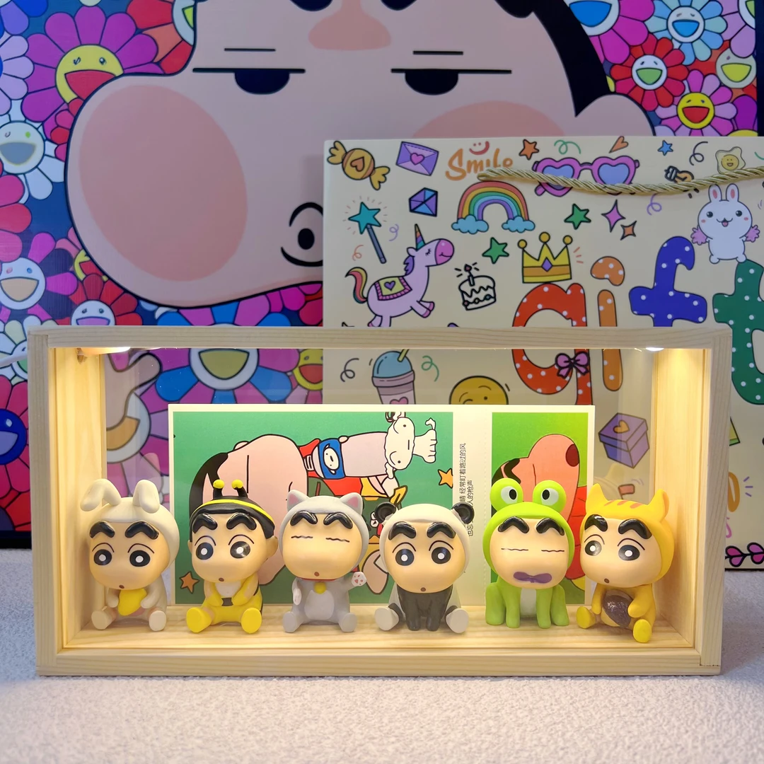 蜡笔小新系列周边生日七夕礼物送女朋友闺蜜男朋友手作发光摆件