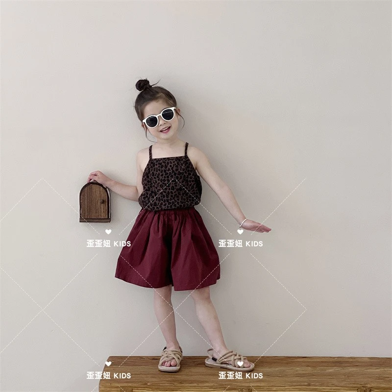 【歪歪妞童装】252501儿童豹纹吊带女童夏季新款背心上衣女孩宝宝