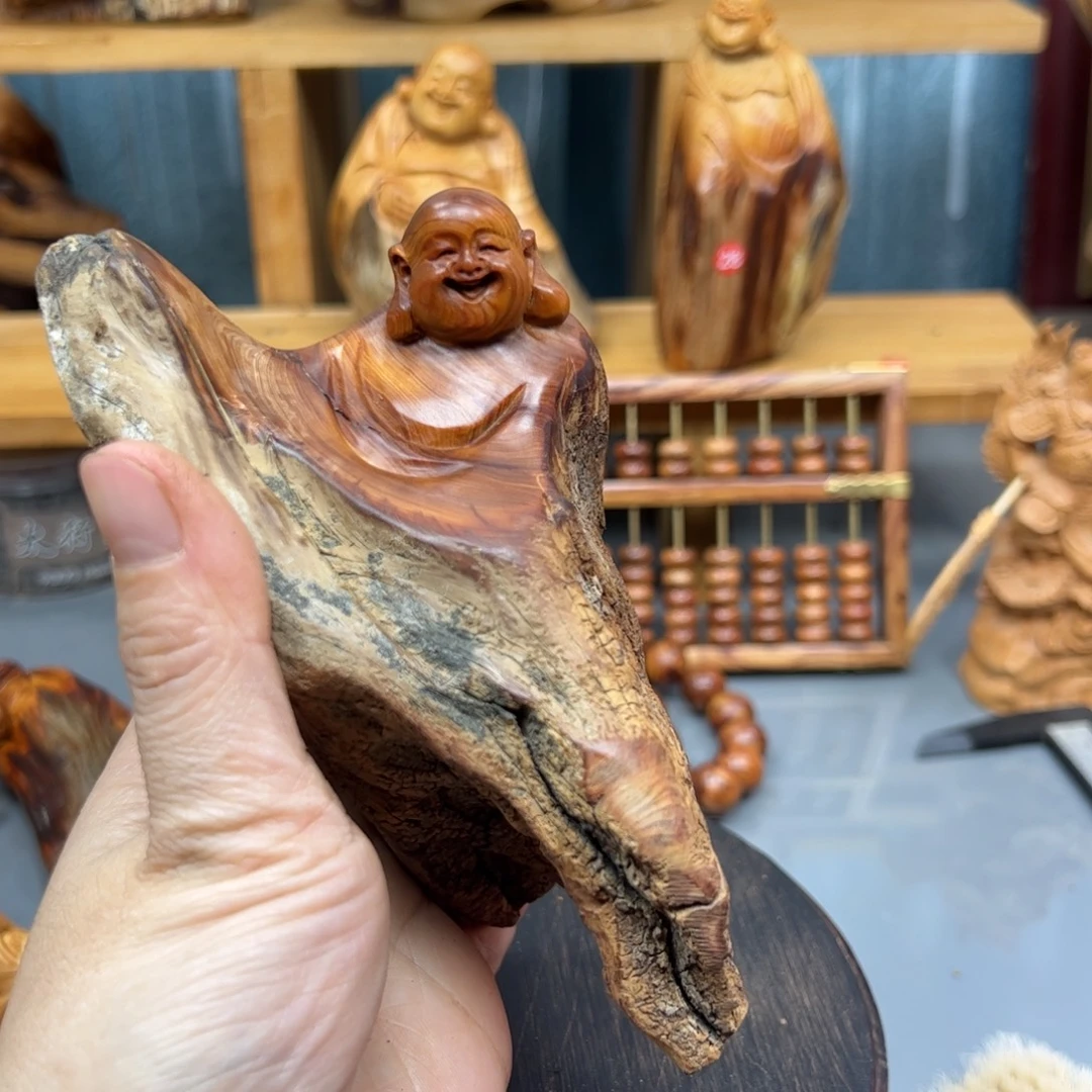 竹***风柏木崖柏木摆件手把件，