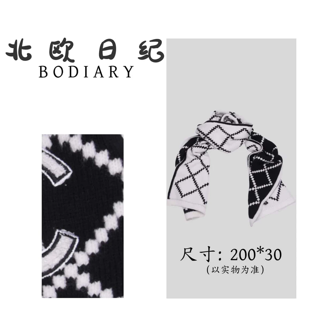 女士百搭透气围脖时尚成人运动围巾秋冬极简风保暖双面菱格